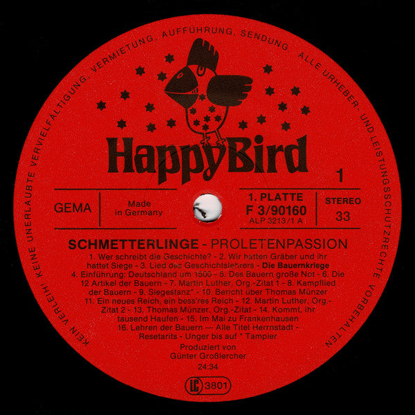Schmetterlinge : Proletenpassion (Box + 3xLP, Album, Red)
