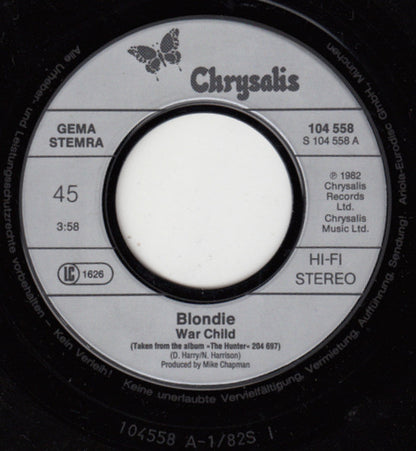 Blondie : War Child (7", Single)