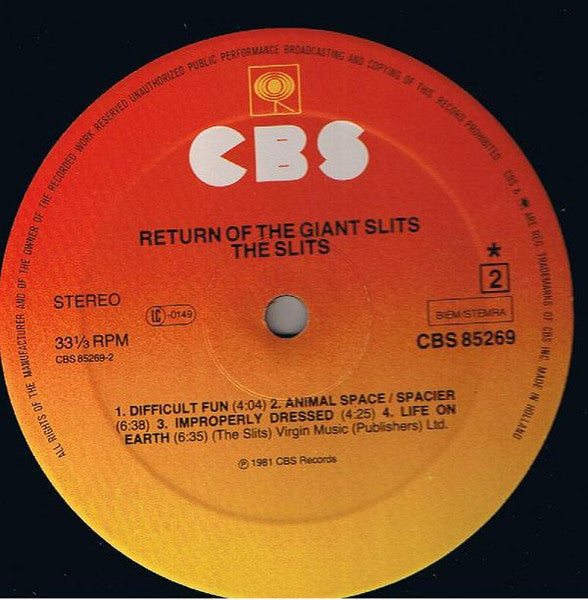The Slits : Return Of The Giant Slits (LP, Album)