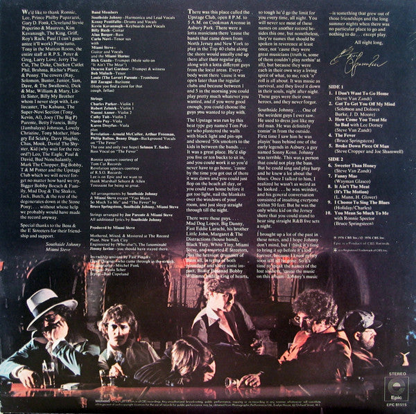 Southside Johnny & The Asbury Jukes : I Don't Want To Go Home (LP, Album)