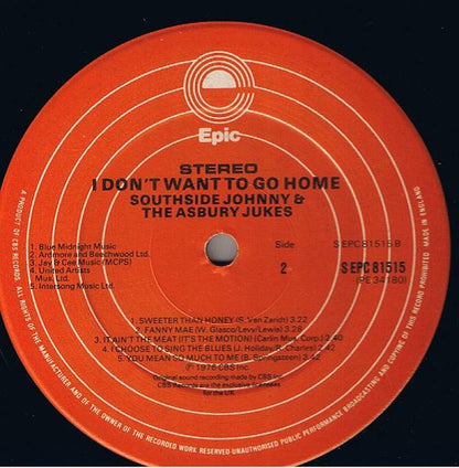 Southside Johnny & The Asbury Jukes : I Don't Want To Go Home (LP, Album)