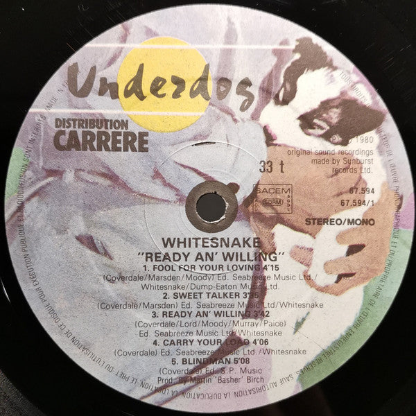 Whitesnake : Ready An' Willing (LP, Album)