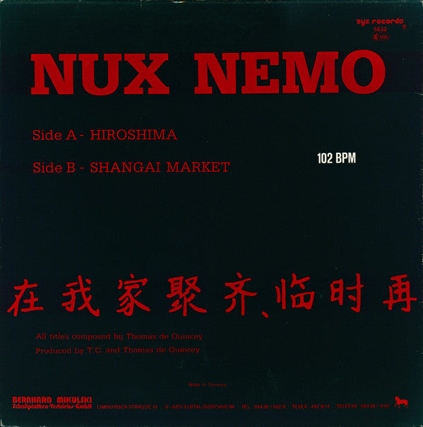 Nux Nemo : Hiroshima (12")