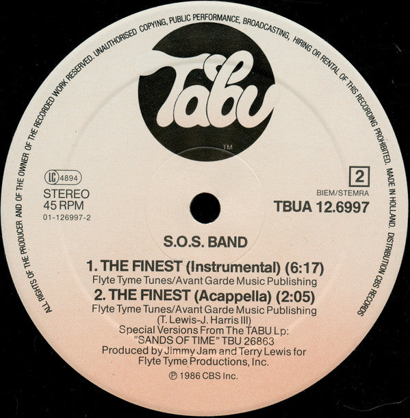 The S.O.S. Band : The Finest (Extended Version) (12", Maxi)