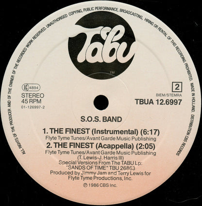 The S.O.S. Band : The Finest (Extended Version) (12", Maxi)