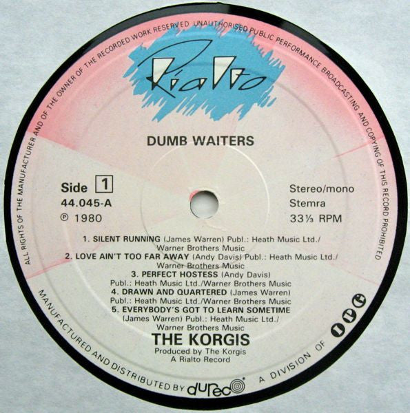 The Korgis : Dumb Waiters (LP, Album)