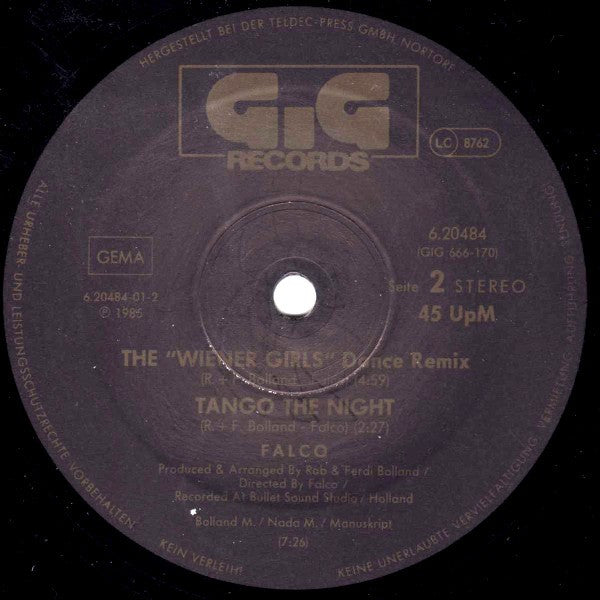 Falco : Vienna Calling (The Metternich Arrival-Mix) (12", Maxi)