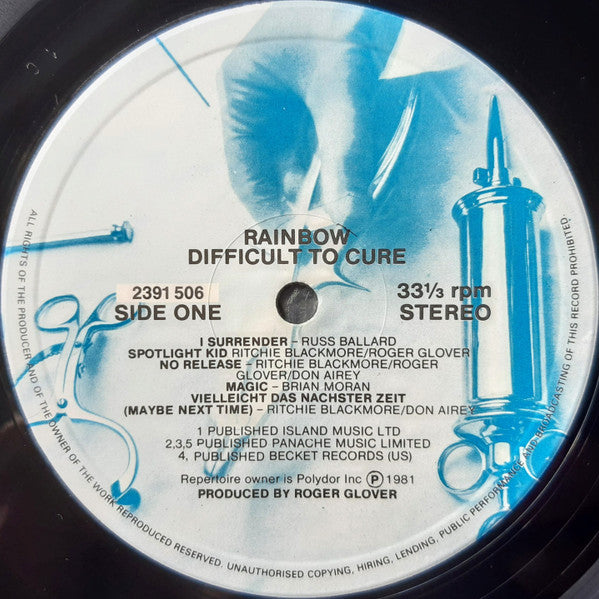 Rainbow : Difficult To Cure (LP, Album, RE)