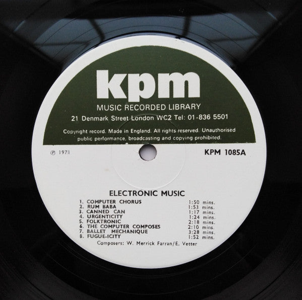 W. Merrick Farran* / E. Vetter* : Electronic Music (LP, Album, Mono)