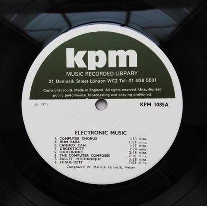 W. Merrick Farran* / E. Vetter* : Electronic Music (LP, Album, Mono)