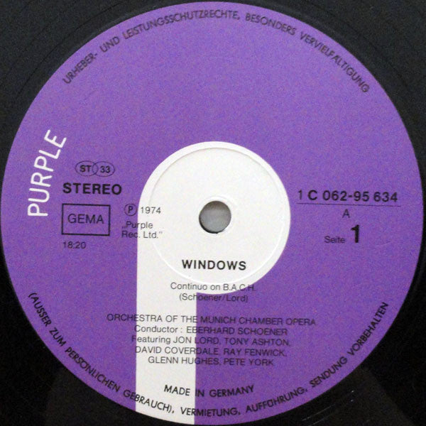 Jon Lord : Windows (LP, Album, Gat)