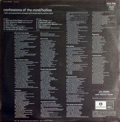 Hollies* : Confessions Of The Mind (LP, Album)