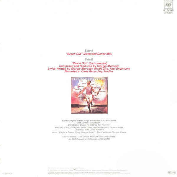 Giorgio Moroder Featuring Paul Engemann : Reach Out (12", Maxi)