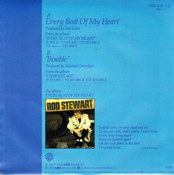 Rod Stewart : Every Beat Of My Heart (7", Single)