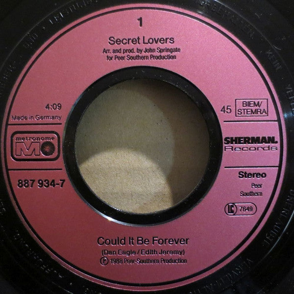 Secret Lovers (2) : Could It Be Forever (7", Single)