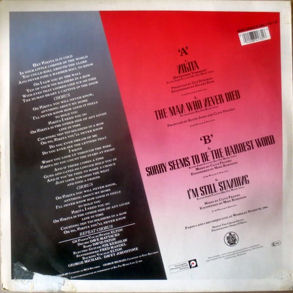 Elton John : Nikita (12", Maxi)