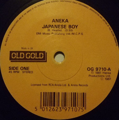 Aneka / Sarah Brightman & Hot Gossip : Japanese Boy / I Lost My Heart To A Starship Trooper (7", Single)
