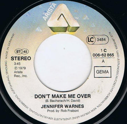 Jennifer Warnes : Don't Make Me Over (7", Single)