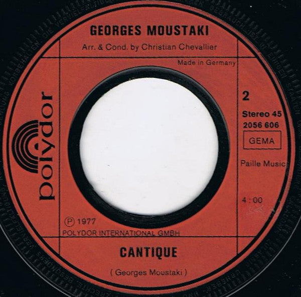 Moustaki* : Bahia / Cantique (7", Single)