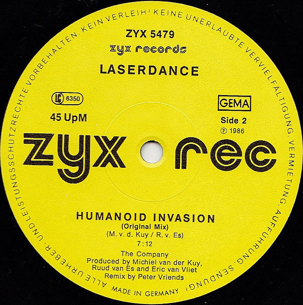 Laserdance : Humanoid Invasion (Digital Remix) (12", Maxi, Yel)