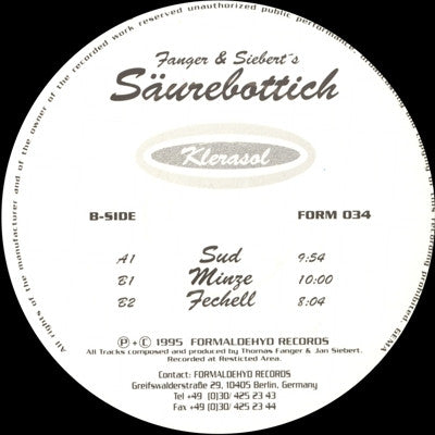 Fanger & Siebert 's Säurebottich : Klerasol (12")