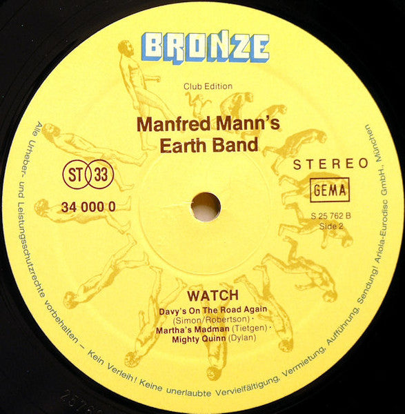 Manfred Mann's Earth Band : Watch (LP, Album, Club, Int)