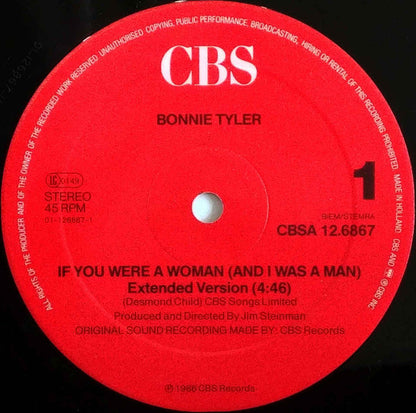 Bonnie Tyler : If You Were A Woman (And I Was A Man) (12", Maxi)
