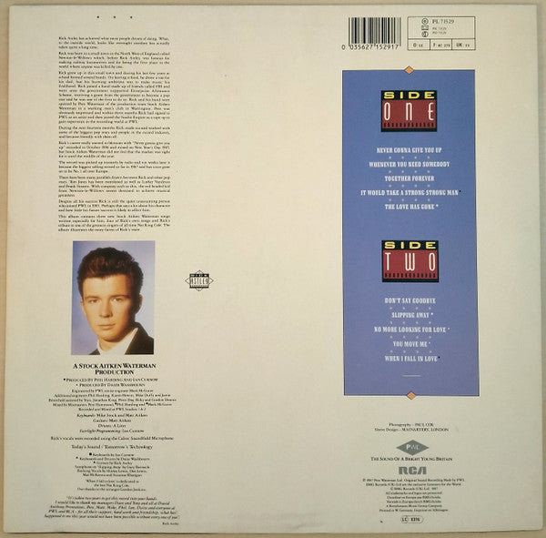 Rick Astley : Whenever You Need Somebody (LP, Album)
