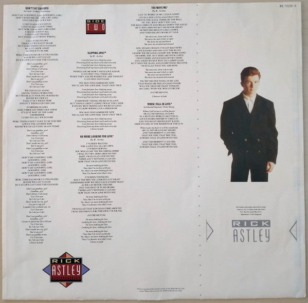 Rick Astley : Whenever You Need Somebody (LP, Album)