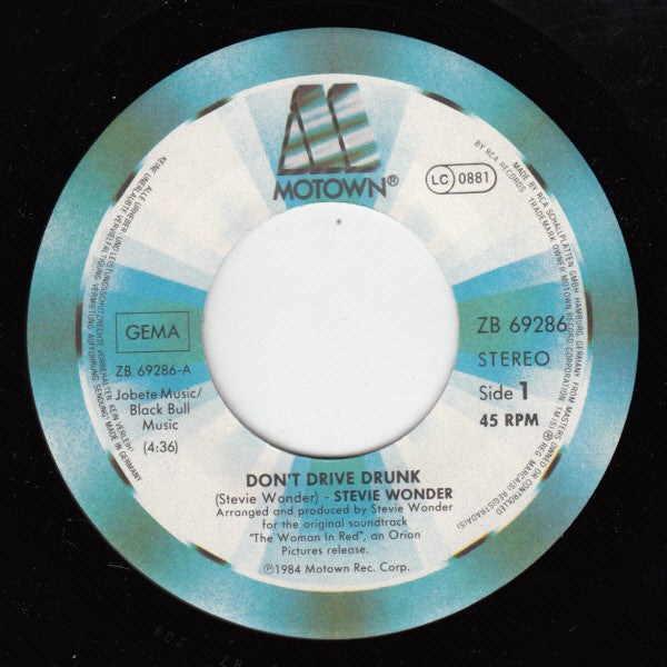Stevie Wonder : Don't Drive Drunk (7", Single)