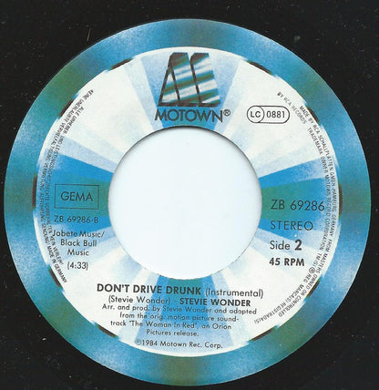 Stevie Wonder : Don't Drive Drunk (7", Single)