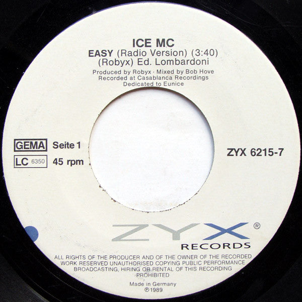 ICE MC : Easy (7", Single)