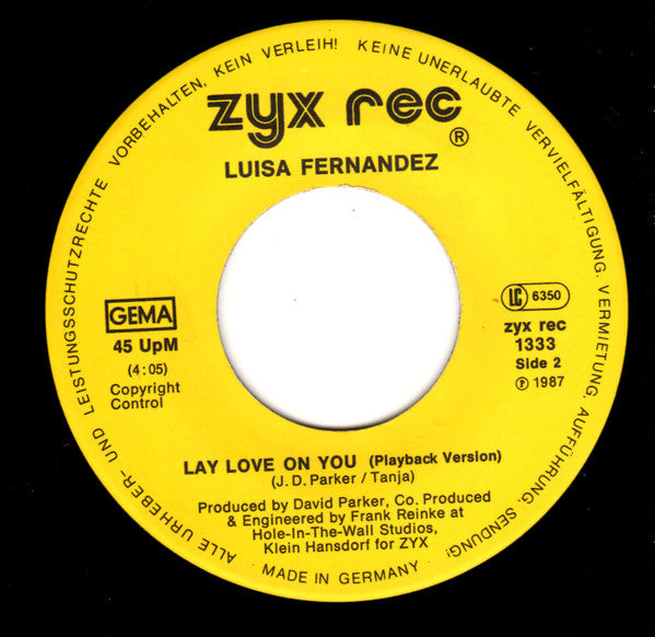 Luisa Fernandez : Lay Love On You (Remake '87) (7", Rem)
