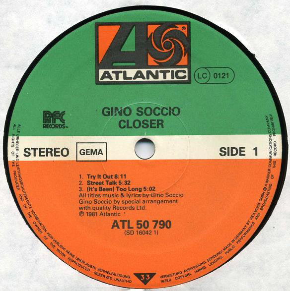 Gino Soccio : Closer (LP, Album)