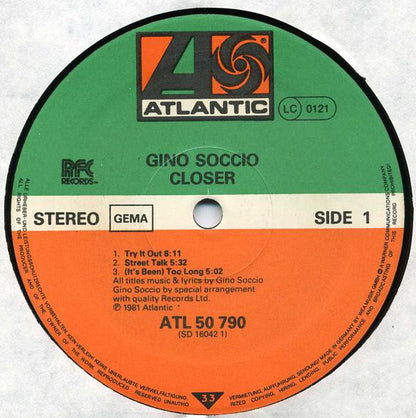 Gino Soccio : Closer (LP, Album)