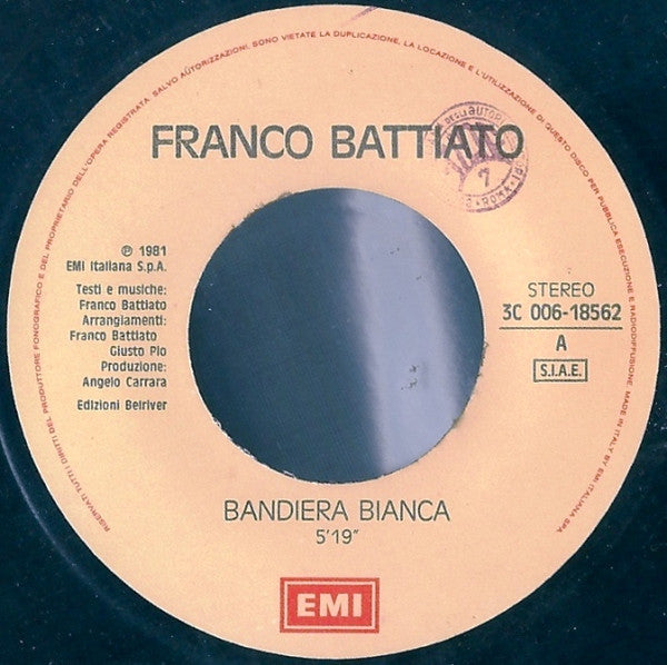 Franco Battiato : Bandiera Bianca (7")