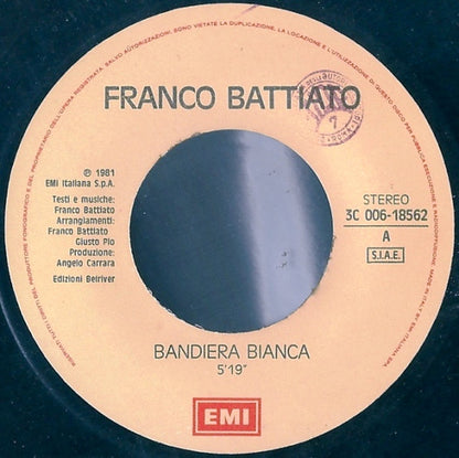 Franco Battiato : Bandiera Bianca (7")