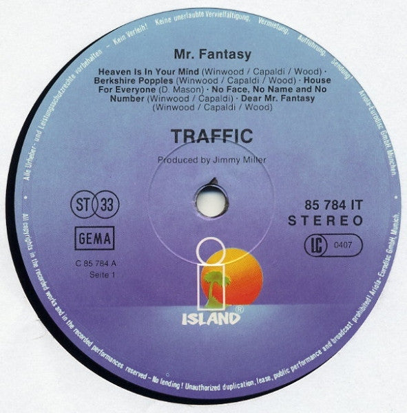 Traffic : Mr. Fantasy (LP, Album, RE)