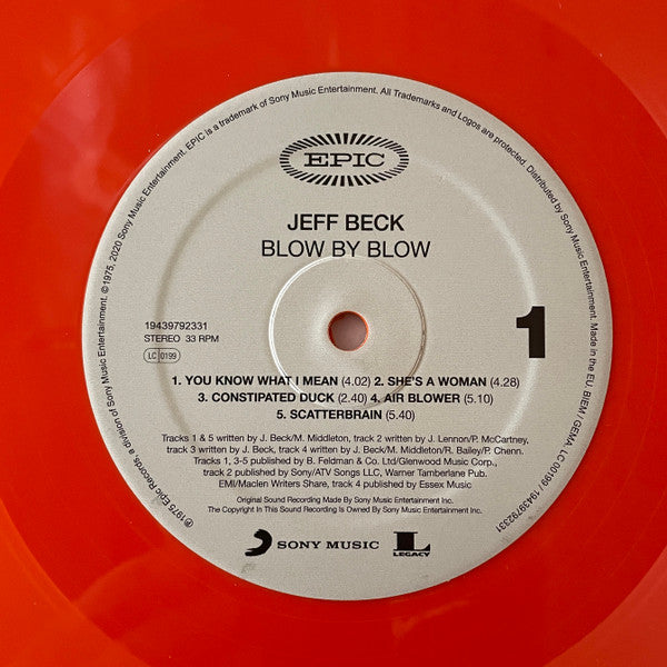Jeff Beck : Blow By Blow (LP, Album, RE, Ora)