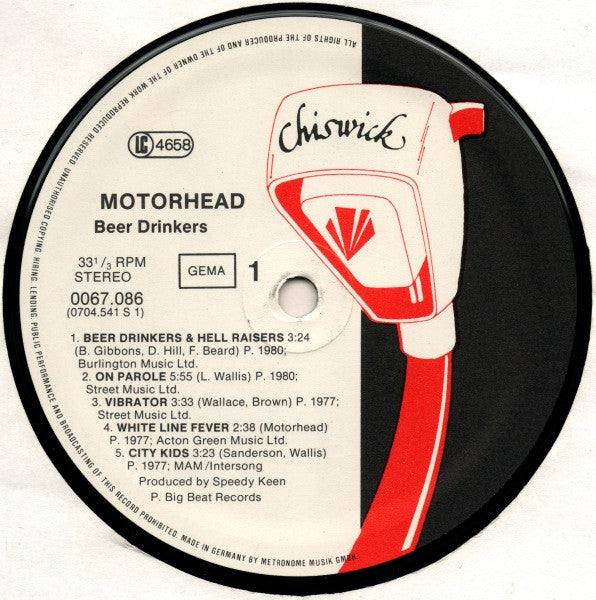 Motörhead : Beer Drinkers (LP, Comp)