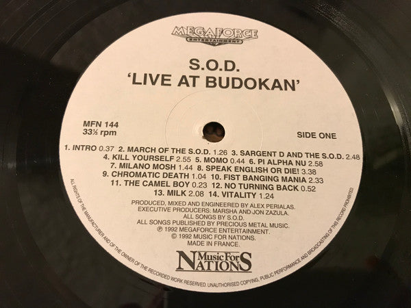 S.O.D.* : Live At Budokan (LP, Album)