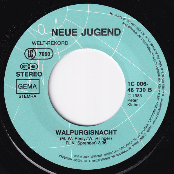 Neue Jugend : Walpurgisnacht (7", Single)