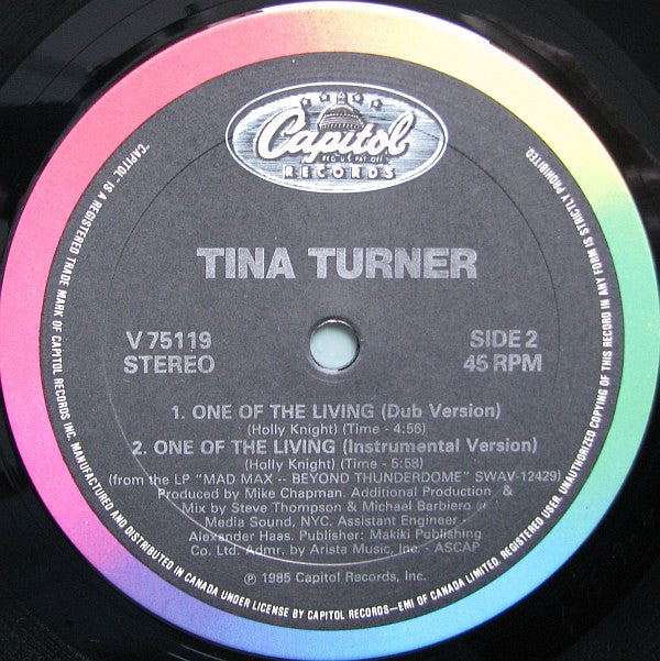 Tina Turner : One Of The Living (12")