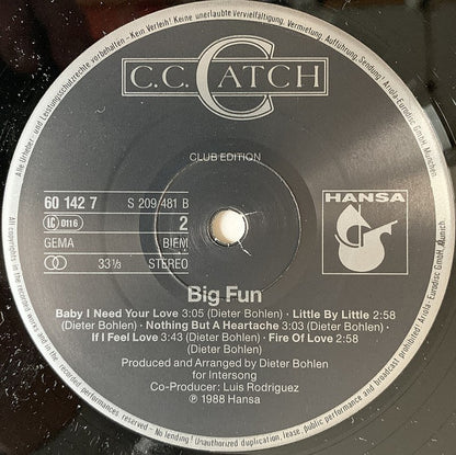 C.C. Catch : Big Fun (LP, Album, Club)