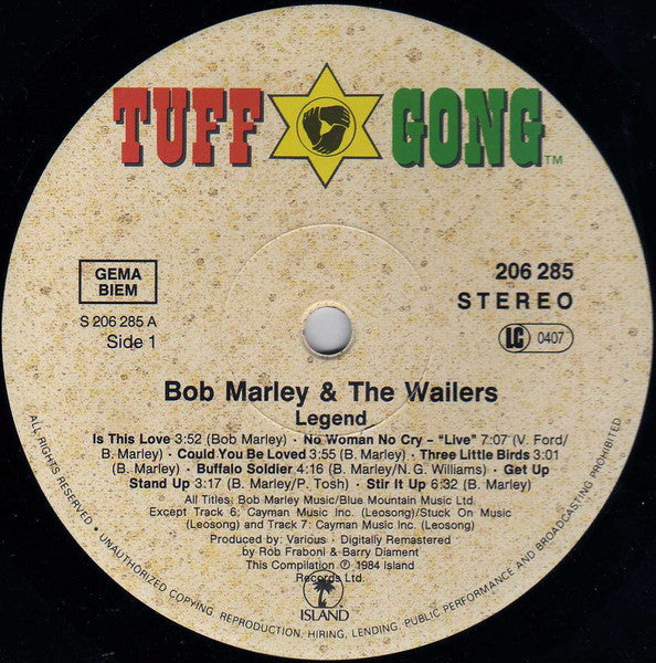 Bob Marley & The Wailers : Legend (The Best Of Bob Marley And The Wailers) (LP, Comp, RE, RM, Gat)