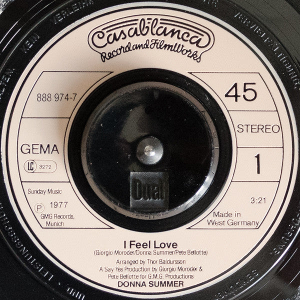 Donna Summer : I Feel Love (7", Single, RE)