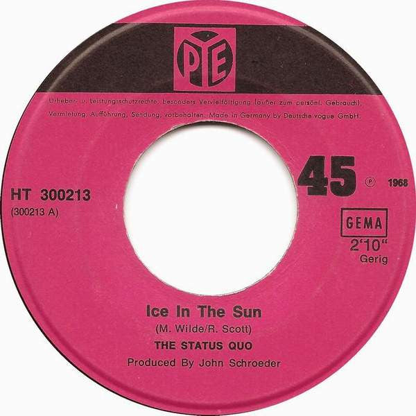 The Status Quo* : Ice In The Sun (7", Single)