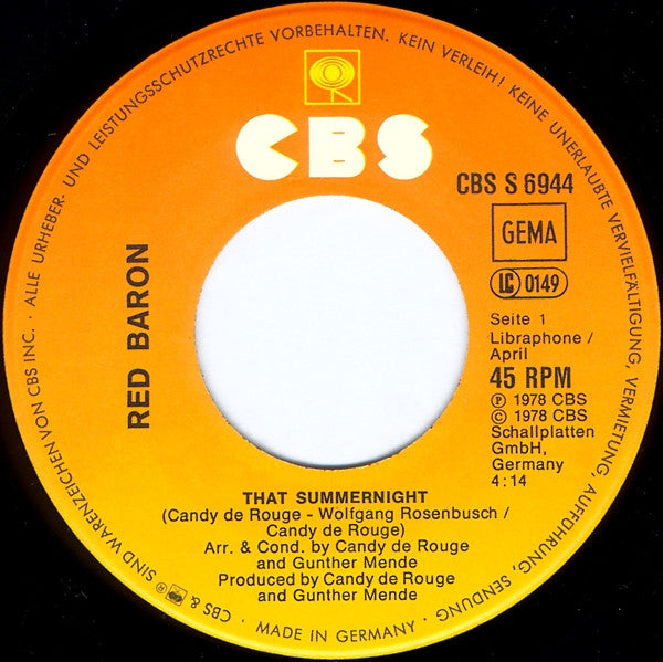 Red Baron (2) : That Summernight (7", Single)
