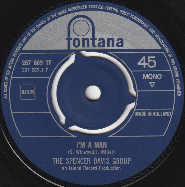 The Spencer Davis Group : I'm A Man (7", Single, Mono)