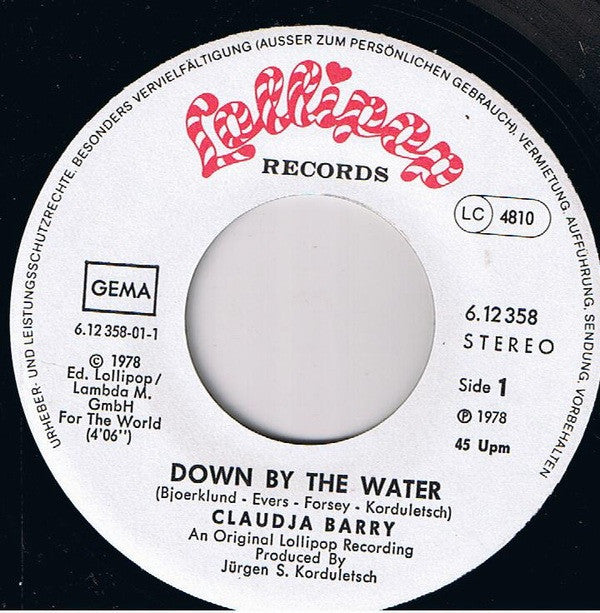 Claudja Barry : Down By The Water (7", Single)